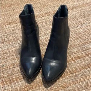 Halogen Black Leather Booties